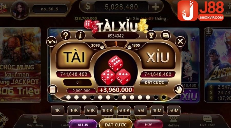 Tài xỉu online 1 Thông tin về tài xỉu online trên J88